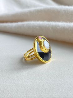 Orca Pearl Ring Elle Jewelry, Elevated Basics, Ring Stack, Semi Precious Stones, Nashville Tn, Pearl Ring, Stacking Rings, Accessories Shop, Semiprecious Stones