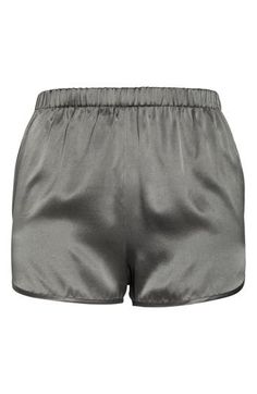 Elevate your sleepwear with these incredibly comfy sleep shorts made from stretch silk. 2" inseam; 30" leg opening; 12" front rise; 17" back rise (size Medium) 95% silk, 5% spandex Hand wash, dry flat Imported Satin Bottoms For Summer Loungewear, Summer Satin Bottoms For Loungewear, Summer Satin Loungewear Bottoms, Stretch Satin Bottoms For Summer, Short Length Bottoms With Built-in Shorts For Pajama Party, Summer Satin Shorts For Loungewear, Short Satin Bottoms For Summer, Summer Satin Short Bottoms, Short Length Satin Bottoms For Summer