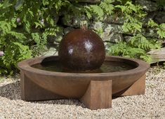 Low Zen Sphere Fountain Zen Water Fountain, Concrete Fountains, Campania International, Stone Fountains, Outdoor Fountain, Wall Fountain