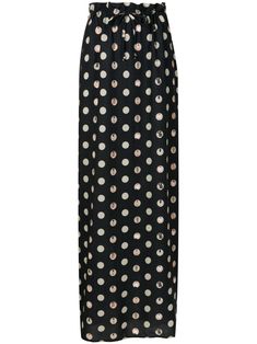 black/multicolour all-over graphic print polka dot print elasticated drawstring waistband side slits maxi straight hem Print Maxi Skirt, Printed Maxi Skirts, Polka Dot Print, Printed Maxi, Drawstring Waistband, Dot Print, Skirt Black, Graphic Prints, High Waisted Skirt