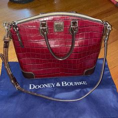 New Without Tags Comes In Dust Bag Color: Wine Only Small Defect On Handle, Pictured Dooney And Bourke Disney, Hacks Clothes, Carpet Bag, Navy Blue Fabric, Fashion Hacks, Black Wallet, Dooney Bourke Handbags, Dooney & Bourke Bags, Satchel Purse