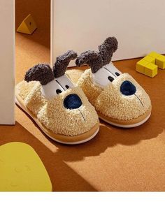 Cartoon Puppy Home Slipper - Momorii Playful Non-slip Closed Toe Slippers, Cute Synthetic Slippers With Soft Sole, Fun Synthetic Slippers For Indoor Use, Fun Indoor Synthetic Slippers, Fun Synthetic Indoor Slippers, Cute Soft Synthetic Slippers, Cute Non-slip Slip-on Slippers, Kawaii Non-slip Slippers With Round Toe, Cute Indoor Slippers With Round Toe