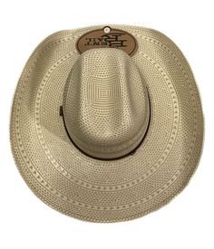 Genuine Handwoven Bangora Bent Brim Cattleman's Crease Open Weave Along The Crown 4-1/2" Brim Bent Rail Collection Color: Ivory Style# JS4830HUTS Straw Cowboy Hat, Justin Boots, Open Weave, Cowboy Hat, Color Ivory, The Crown, Western Wear, Cowboy Hats, Straw