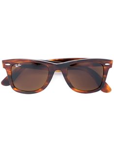 Brown acetate Wayfarer sunglasses from Ray Ban. This item comes with a protective case. | Ray-Ban Wayfarer sunglasses Ray Ban Original Wayfarer, Very High Heels, Ray Ban Sunglasses Wayfarer, Ray Ban Men, Ray Ban Wayfarer, Brown Sunglasses, Aviator Style, Wayfarer Sunglasses, American Brand