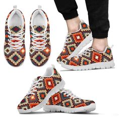 Native American Shoes, Tribal Indians Native American Aztec Navajo Print Men Shoes Sneakers – Excoolent Sneakers are the epitome of style and comfort. Crafted with precision and made from high-quality materials, they offer a perfect blend of fashion and functionality. The cushioned sole provides exceptional support, making them ideal for all-day wear. Whether you’re strolling... Men Shoes Sneakers, Navajo Print, Unique Sneakers, Dinosaur Print, Custom Shoes, Sneakers Shoes, Mens Shoes Sneakers, Mesh Fabric, Womens Tank