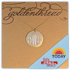 Tune in Wednesday at 9 AM to watch Golden Thread on NBC's TODAY Show!!!!! Featured item attached! Crazy discounts will be offered to TODAY Show viewers only!!! Don't miss out!!