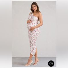 New With Tags. Club L London Rose Printed Maternity Ruched One Shoulder Midi Dress. Bought For A Baby Shower But Ended Up Going With A Different Option. Spring Party Maternity Dress With Ruched Details, Spring Sleeveless Ruched Maternity Dress, Sleeveless Ruched Maternity Dress For Spring, Maternity Floral Print White Dress, White Floral Print Maternity Dress For Spring, White Floral Print Maternity Dress, Spring Maternity Dress With Ruched Details, Spring Maternity Wear Ruched Dresses, Club L London