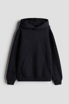 Sweatshirt hoodie in cotton-blend fabric with a soft  brushed inside. Double-layered  wrapover hood  dropped shoulders  long sleeves  and a kangaroo pocket. Ribbing at cuffs and hem. Black Hoddies Outfits Women, Hoodie Black Aesthetic, Black Sweatshirt Aesthetic, Black Hoodie Aesthetic, Basic Black Hoodie, Long Black Hoodie, Black Hoodie Mockup, Black Sweatshirt Outfit, Plain Black Hoodie