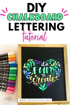 the diy chalkboard lettering kit with markers and crayons