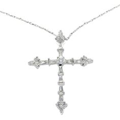 Luxo Jewelry 0.67 Ct Diamond 18k Gold Cross Pendant 14k Gold Chain Size 16 Necklace Type: Necklace Wearable Length: 16" Pendant Measurement: 31 Mm * 23 Mm Metal: White Gold Metal Purity: 18k Pendant 14k Chain Hallmarks: 18k & 14k Total Weight: 4.4 Gram Stone Type: 0.67 Ct Diamond Color:G-H Clarity:Vs-Si Stock Number: U47 Silver Cross Jewelry, 16 Necklace, Gold Cross Necklace, Gold Cross Pendant, Cross Jewelry, Diamond Gold, Gold Cross, Diamond Color, Silver Cross