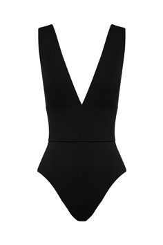 BONDI BORN® | Victoria One Piece Swimsuit in Black | Australian Designer Swimwear – BONDI BORN INTL Bodysuit Tops, Deep Plunge, Designer Swimwear, Australian Fashion, One Piece Swimwear, Luxury Fabrics, Second Skin, Black Design