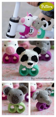 crocheted panda bear with bow tie and slippers made to look like shoes