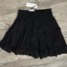 Stretchy Waist Band Size Small New With Tags!!! Black Frilly Skirt, Clothing Wardrobe, Frilly Skirt, Butterfly Skirt, Short Black Skirt, Womens Denim Skirts, Blue Maxi Skirt, Lace Pencil Skirt, Knee Length Skirt Pencil