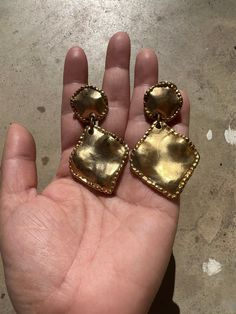 Vintage, OVERSIZED, Big, dangle, drop, hanging, long, earrings. Diamond shape.   Clip on earrings.   Color is  gold. Made out metal.  In good condition. **No returns or refunds. Sold as is.  measurements: 2 1/2" L x 1 1/2"W Long Earrings Diamond, Mod Earrings, Oversized Earrings, Mod Vintage, Jewelry Brands, Gold Dangle Earrings, Earrings Diamond, Big Earrings, Gold Earrings Dangle