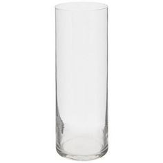 a tall glass vase sitting on top of a white table