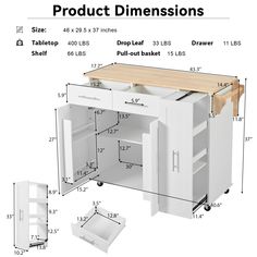 an image of a kitchen cabinet with measurements