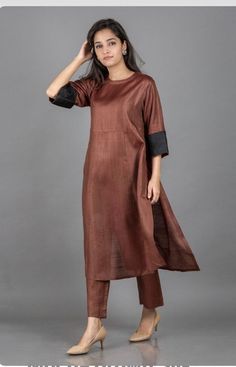 Fabric silk Inside lined with soft fabric Custom made dress Maximum size as per need Tailored fit Pant Kurti, Salwar Kurta, Silk Kurti Designs, Kurti Sets, Kurta Patterns, Women Kurta, Indian Designer Suits, Simple Kurti Designs, Salwar Designs