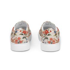 Made for comfort and ease, these stylish canvas slip ons are the ideal piece for completing an outfit. Equipped with removable soft insoles and rubber outsoles, it’s also easy to adjust them for a better fit. Printed in a floral design with Persian motifs, this shoe will look great with neutral or colorful clothing. This item is an original Artwork by Lili design and is only available in our online shop. • 100% polyester canvas upper side • Ethylene-vinyl acetate (EVA) rubber outsole • Breathabl Colorful Clothing, Persian Motifs, Colourful Outfits, Canvas Shoes, Slip Ons, Floral Motif, Persian, Looks Great, Original Artwork