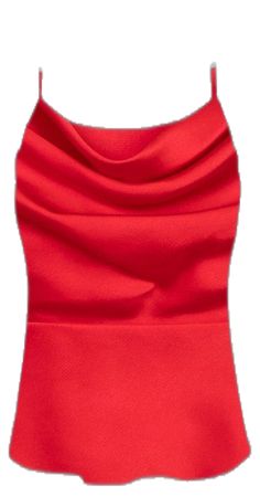 Chic Fitted Tank Top With Cowl Back, Fitted Chic Tank Top With Cowl Back, Chic Evening Tank Top In Solid Color, Chic Fitted Cowl Neck Tank Top, Fitted Cowl Neck Tank Top For Party, Elegant Red Camisole With Spaghetti Straps, Elegant Red Tank Top For Night Out, Fitted Cowl Neck Tops For Formal Occasions, Chic Cowl Neck Top