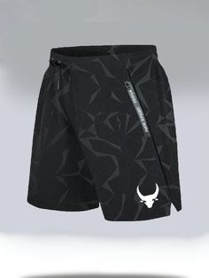 Men's Geometric & Letter Print Drawstring Pocket Summer Sports Shorts Black    Fabric Geometric,Letter,All Over Print  Non-Stretch  Men Activewear, size features are:Bust: ,Length: ,Sleeve Length: Black Drawstring Gym Activewear, Black Athletic Shorts With Drawstring For Sports, Men Activewear, Streetwear Mens, Casual Hairstyles, Casual Athletic, Summer Sports, Outdoor Men, Sports Shorts