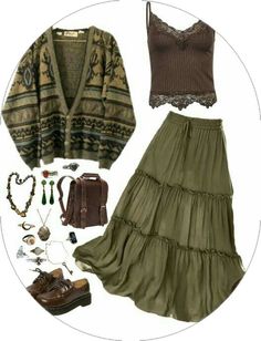 Fairy Grunge Outfit, Mode Grunge, Estilo Hippy, Grunge Outfit, Hippie Style Clothing