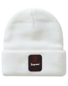 Supreme RefrigiWear Beanie Color: WHITE Shipped with USPS First Class. Classic White Hat With Logo Patch, White Beanie Hats For Streetwear, White Streetwear Hat With Logo Patch, First Class, Color White, Hats, White, Quick Saves, Color