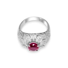 Cooper Jewelers 1.29 Carat Pigeon Red Ruby Ring Engagement Red Ruby Ring, Diamond Settings, Pave Setting, Red Ruby, Ruby Ring, Pigeon, Pave Diamonds, Heart Ring, Ruby