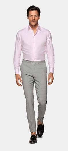 Pink Striped Oxford Slim Fit Shirt | Pure Cotton Traveller | SUITSUPPLY Spring Business Slim Fit Shirt, Pink Slim Fit Dress Shirt For Semi-formal Occasions, Pink Slim Fit Business Shirt, Elegant Pink Slim Fit Dress Shirt, Elegant Fitted Pink Dress Shirt, Slim Fit Dress Shirt For Spring Office Wear, Pink Slim Fit Shirt For Formal Occasions, Pink Slim Fit Dress Shirt For Spring, Smart Dress Shirt For Spring Office Wear