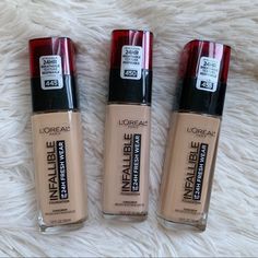 New!! L’oreal Infallible 24h Fresh Wear Foundation. Available In 450, 460, 465. Other Colors Sold Out. Loreal Infallible Foundation, Loreal Foundation, Infallible Pro Matte Foundation, Infallible Pro Matte, Foundation With Spf, Loreal Infallible, Loreal Paris Infallible, Lightweight Foundation, Fresh Makeup