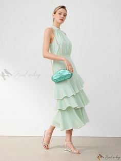 Bird in Bag - Elegant Evening Clutch Bag for Women Spring Party Bags With Removable Pouch, Spring Party Shoulder Bag With Removable Pouch, Spring Evening Bag With Detachable Strap, Summer Formal Green Bags, Green Crossbody Clutch For Party, Spring Party Shoulder Bag Clutch, Spring Party Green Shoulder Bag, Party Clutch For Spring Season, Summer Event Clutch Bag