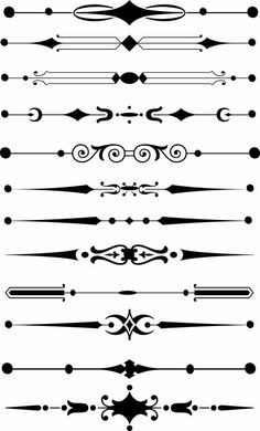 a set of decorative dividers and lines