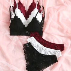 $10 Price Is For One Set Only. Size Medium 13" Across Size Small 11" Across Wireless Bra With Removable Pads With Matching Lace Panties. Lace Lingerie Set, Bra Panty, Lace Lingerie, Bra And Panty Sets, Bras And Panties, Trendy Fashion Women, Bra Set, Lace Bralette, Lace Bra