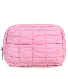 From Iscream&#x2C; this bag features:Quilted designAdjustable strapTop-zip closureOne exterior pocketLinedNylonOne size: 8" Wide x 5 1/2" Tall x 2" DeepSpot cleanImported. Packable Nylon School Bag, Functional Pink Cosmetic Bag With Zipper Closure, Functional Pink Cosmetic Bag With Zipper, Quilted Nylon Bag For School, Quilted Nylon School Bag, Trendy Nylon Rectangular Cosmetic Bag, Trendy Rectangular Nylon Cosmetic Bag, Trendy Nylon Cosmetic Bag, Trendy Nylon Pouch Cosmetic Bag