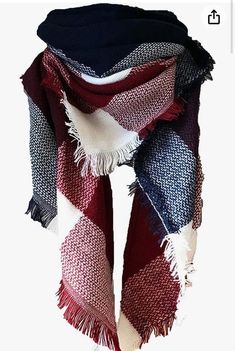 Wonder Agio Womens Warm Long Shawl Winter Wraps Large Knit Triangle scarf Blanket Scarf Outfit, Long Shawl, Winter Wrap, Winter Shawl, Triangle Shawls, Cashmere Accessories, Cozy Scarf, Chunky Knit Blanket, Triangle Scarf