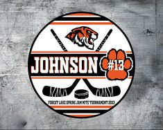 the logo for the hockey team, which is featured in an image that appears to be painted on concrete