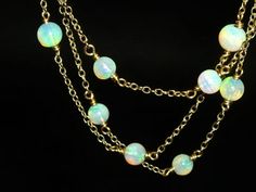 Opal, Sunstone & Pearl Chain (Recommended) - Biographie Luxury Opal Necklace With 17 Jewels, Luxury Yellow Gold Opal Jewelry, Luxury Opal Gemstone Necklaces, Luxury Opal Gemstone Necklace, Unique Single Strand Gold Jewelry, Unique Gold Single Strand Jewelry, Formal Opal Necklace With 17 Jewels, Unique Opal Necklaces For Formal Occasions, Luxury Gold Opal Jewelry