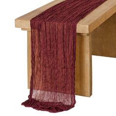 PRICES MAY VARY. Material: 7%Spandex 93%polyester, incredibly soft fabric. Package: 1 Piece premium cotton like cheesecloth gauze cranberry table runner with wrinkled , approx.35" wide and 14 feet length. Tips: If you want the dark red table runner to drape just above the floor, we suggest adding at least 6ft to the size of your table. For more details, please take a look at the size instruction in the last picture gallery. Style: A rustic-elegant look with this wide hand dyed color gauze wine r Burgundy Table Runner, Cheese Cloth Table Runner, Cheese Cloth Table, Bridal Shower Boho, Boho Table Decor, Table Runner For Wedding, Cloth Table Runner, Cheesecloth Table Runner, Boho Table Runner