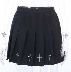 Use code: rebel15 to get 15% off this gothic black skirt with free shipping. Emo Skirt, Gothic Tank Tops, Nami Cosplay, Punk Skirt, Skirt Streetwear, Y2k Skirt, High Waisted Pleated Skirt, Rock Chick, Skirt Y2k