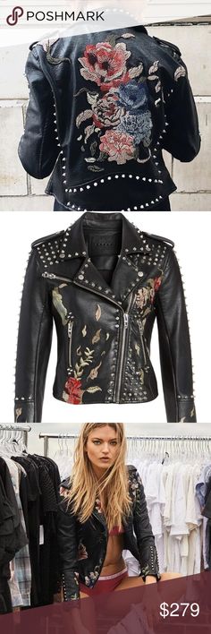 Blank NYC Leather Jacket with embroidery Beautiful gorgeous leather jacket from Blanc NY ! Only worn once! Like NEW! Blank NYC Jackets & Coats Blank Nyc Leather Jacket, Nyc Vegan, Jacket With Embroidery, Vegan Leather Jacket, Gorgeous Leather, Blank Nyc, Vegan Leather, Jackets & Coats, Leather Jacket