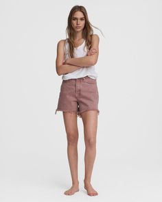 Maya High-rise Shorty Short - Light Plum | Apparel Shorts | rag & bone Cutoff Cotton Shorts For Day Out, Cotton Cutoff Shorts For Day Out, Cotton Cutoff Jean Shorts For Summer, Relaxed Fit Cutoff Shorts For Day Out, Relaxed Fit Shorts With Frayed Hem For Day Out, Summer Jean Shorts With Frayed Hem For Day Out, Summer Cutoff Bottoms With Frayed Hem, Chic Cutoff Jean Shorts For Day Out, Chic Jean Shorts With Frayed Hem For Day Out