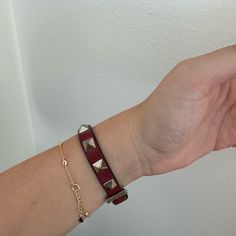 Worn On Each End Valentino Jewelry, Valentino Red, Red Valentino, Womens Jewelry Bracelets, Women Jewelry, Bracelet, Leather, Red, Women Shopping