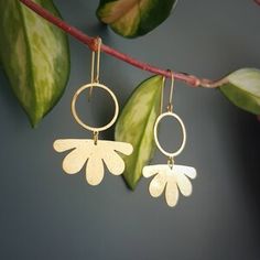 Contemporary Shapes, Circle Flower, Earring Hole, Ancient Jewellery, The Only Exception, Gold Statement Earrings, Artisan Earrings, Golden Glow, Ancient Jewelry