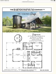 the barndomminum company is an award winning home design and floor plan for this modern