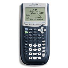 a calculator that is sitting on top of a white surface, with the screen showing