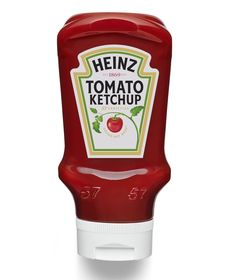 heinz's tomato ketchup is shown on a white background with clippings