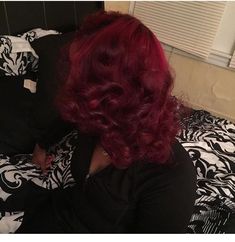 Burgundy Hair Dye, Hair Color For Dark Skin, Pressed Natural Hair, Highlight Hair, Silk Press Natural Hair, Dyed Natural Hair, Pretty Hair Color