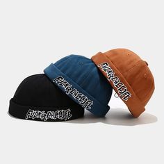 Description:Pattern: SolidGender: UnisexStyle: Docker capOccasion: CasualMaterial: 100% CottonColor: Black, White, Blue, OrangeFeatures: Warm, Breathable, AdjustableSize: One Size(Adjustable)Hat Height: 12cm/ 4.72"Hat Circumference: 54cm- 61cm/21.26 "-24.02 " Package included:1* HatNotice:1. Please allow 1-2cm/0.4-0.8inch error due to manual measurement. Please make sure you do not mind before you bid.2. The colors may have different as the difference display, please understand. Brimless Hat, Hats Beanie, Mode Casual, Letter Embroidery, Letter Patterns, Fashion Mode, Skull Cap, Brown Beige, Adjustable Hat