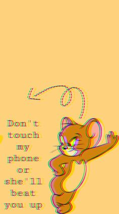 an image of a cat that is holding onto a cell phone with the caption don't touch my phone or she'll beat you up