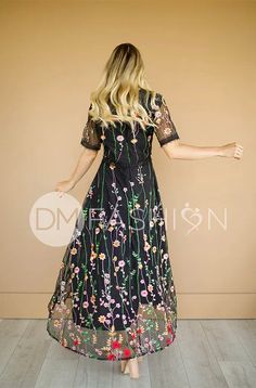 Diana Embroidered Black Floral Dress - DM Exclusive Quality online women’s modest clothing & accessories boutique. Everything you need at unbeatable prices. Modest dresses Modest bridesmaid dresses, modest missionary dresses, mother of the bride dresses Modest swim designs. One pieces, tankinis, midkinis, and more! Fitted Floral Embroidered Midi Dress For Casual Wear, Fitted Maxi Dress With Floral Embroidery, Spring Fitted Embroidered Maxi Dress, Spring Embroidered Fitted Maxi Dress, Fitted Floral Embroidery Maxi Dress For Garden Party, Fitted Embroidered Maxi Dress For Spring, Spring Floor-length Embroidered Dress, Spring Embroidered Floor-length Dress, Fitted Embroidered Maxi Dress For Garden Party