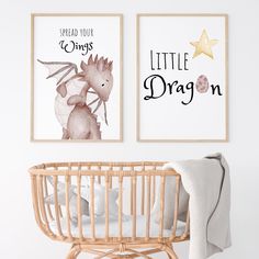 "Decorate your child's nursery or bedroom with this cute red dragon set of 2. These prints are perfect for a fairytale boy or girl playroom too! These prints were made with watercolor paints. The red dragon egg matches the red dragon color and the text is black.   Easily download the files and print then add the wall art to your frame at home. Or, send these files to your local print shop and have them do it all for you.  - - WHAT'S INCLUDED? - - You will receive scaleable, high-resolution 300dp Dragon Art Cute, Baby Card Quotes, Girl Playroom, Wolf Nursery, Dragon Rouge